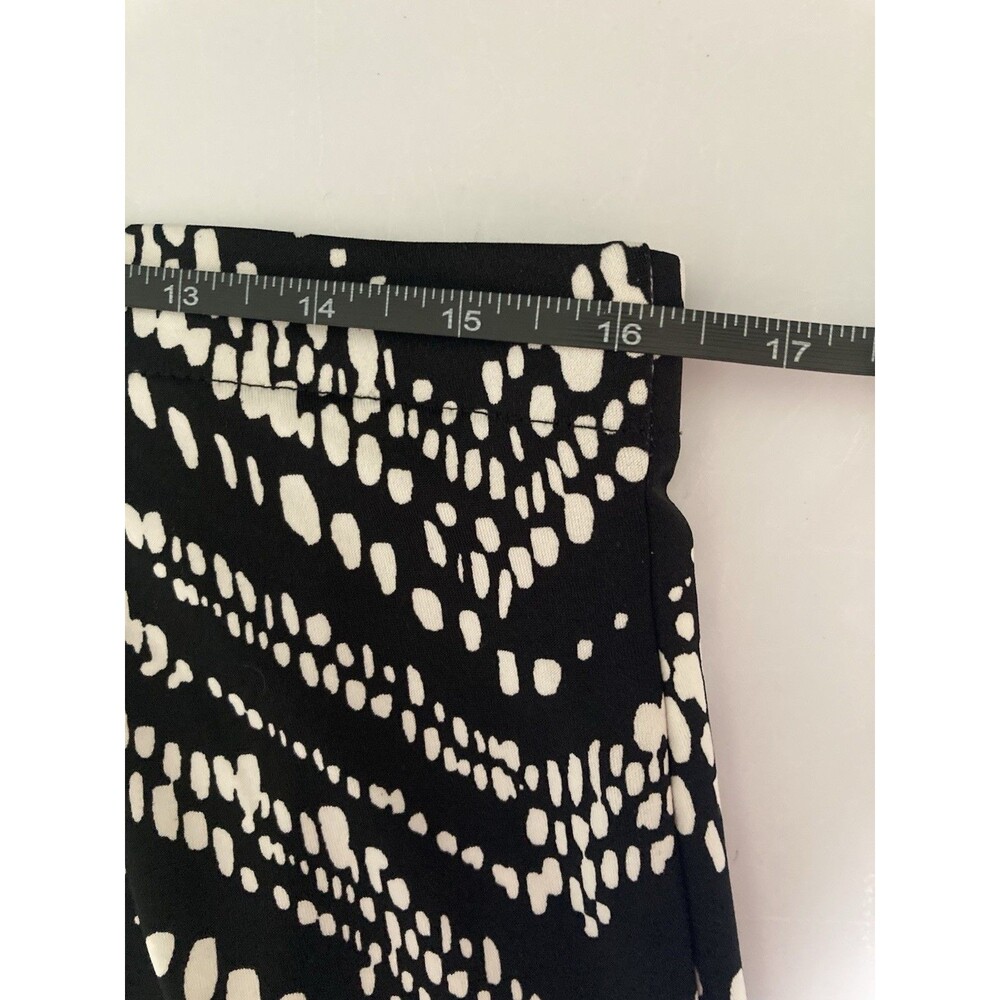 AGB Black & White Geometric Pull On Pants Large Flared Good Condition Stretch - Picture 6 of 12